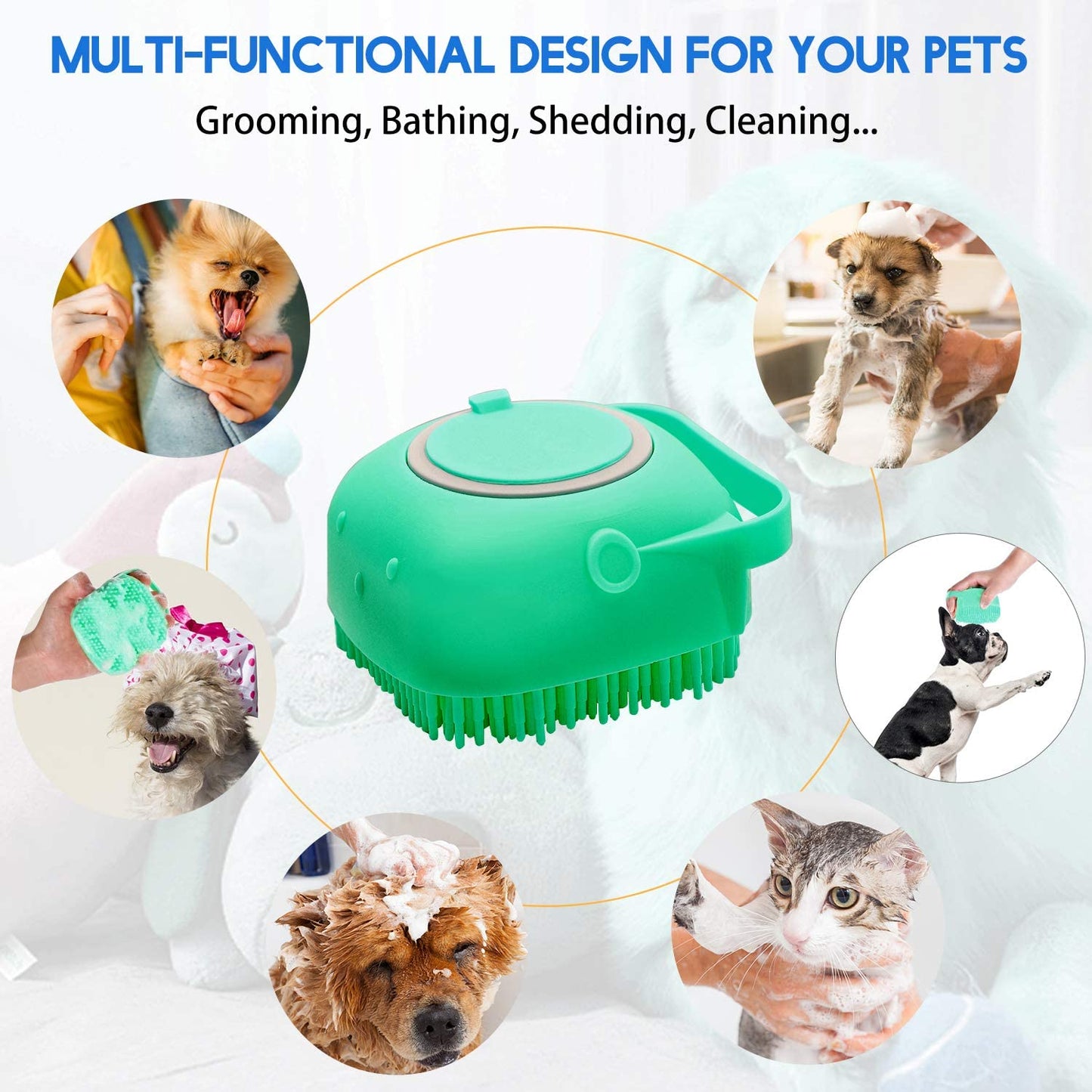 pet shampoo massager brush amazon