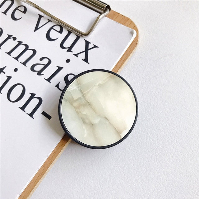 Glossy Marble Expanding Phone Stand Grip Finger Ring - Womenwares.com