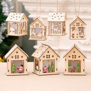 Led Light Wood House - Womenwares.com