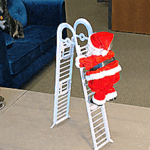 climbing santa on ladder