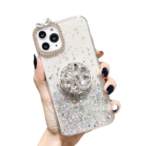 Glitter Marble Diamond Ring Holder silicone iPhone case - Womenwares.com