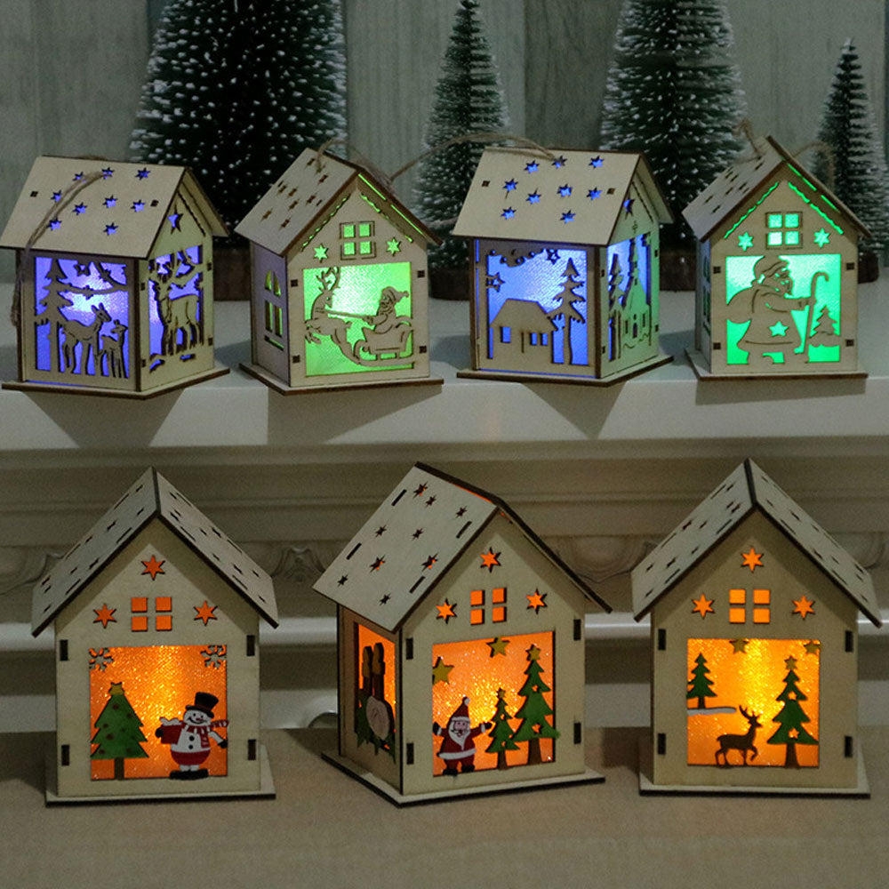 Led Light Wood House - Womenwares.com