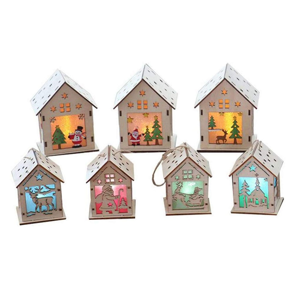Led Light Wood House - Womenwares.com