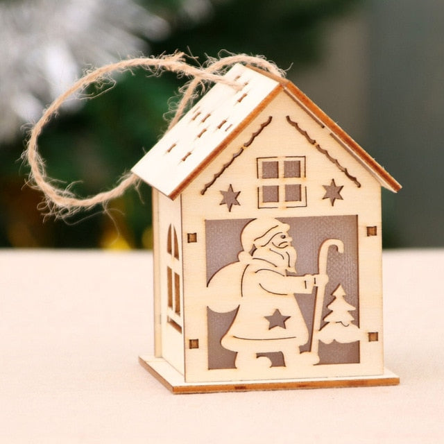 Led Light Wood House - Womenwares.com
