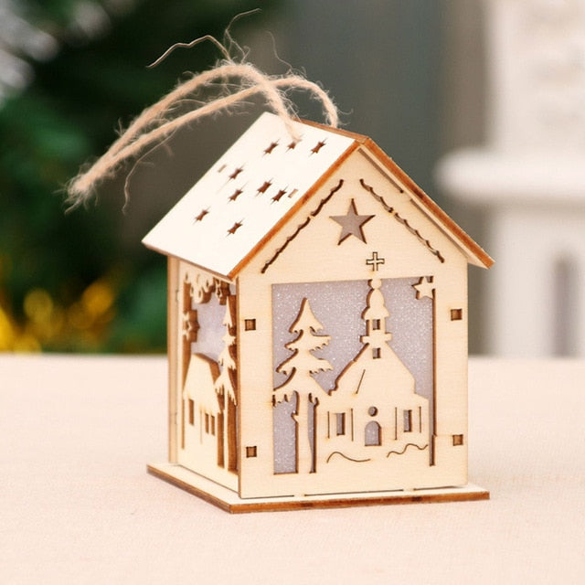 Led Light Wood House - Womenwares.com
