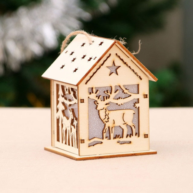 Led Light Wood House - Womenwares.com