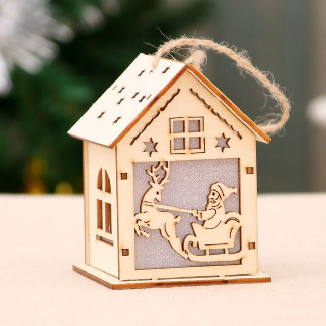 Led Light Wood House - Womenwares.com
