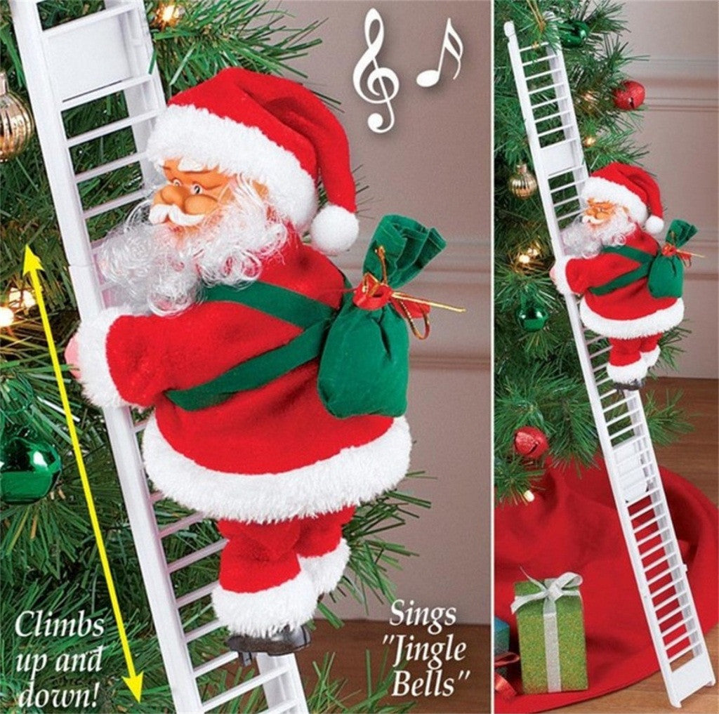 climbing santa on a ladder