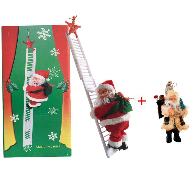Santa climbing ladder decoration