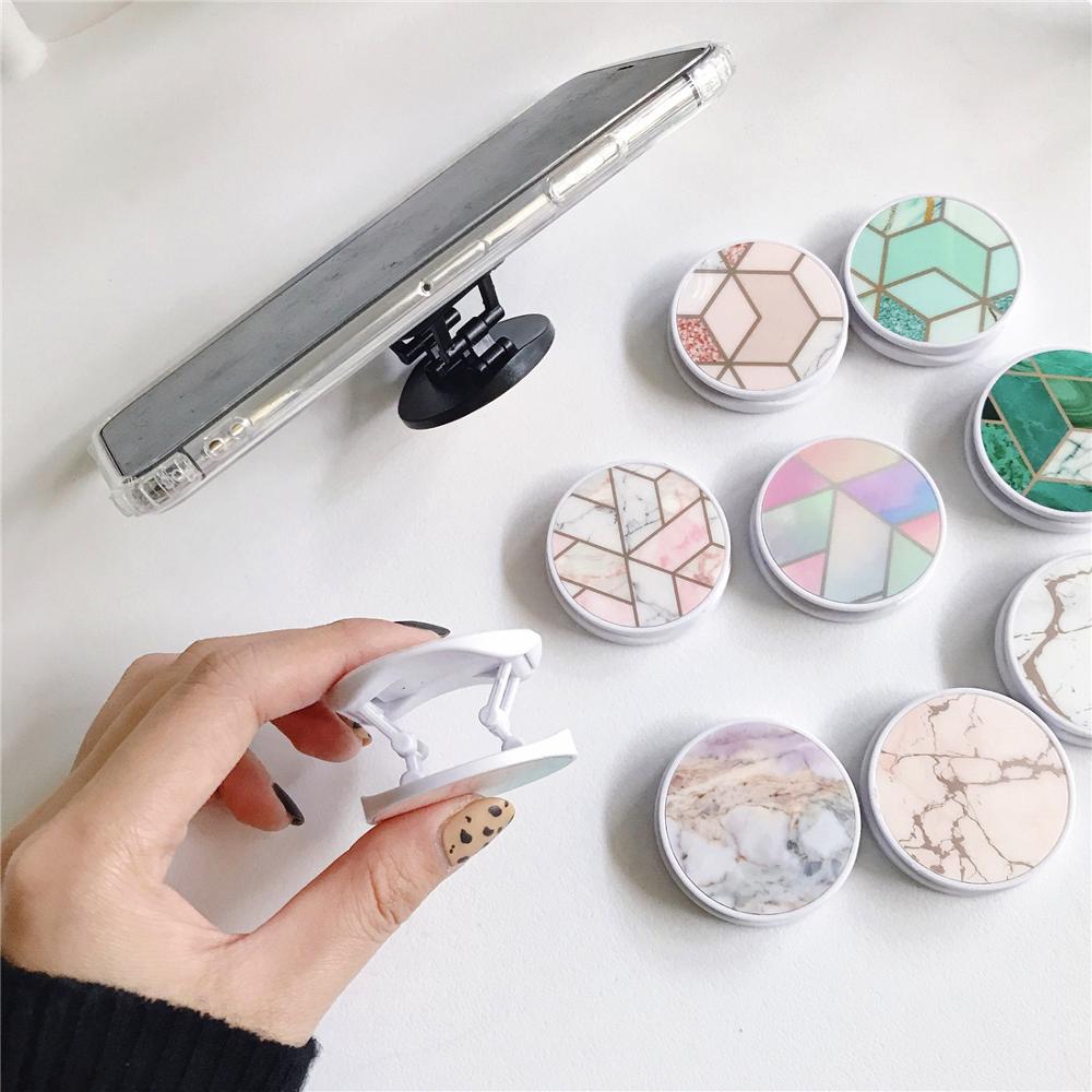 Glossy Marble Expanding Phone Stand Grip Finger Ring - Womenwares.com