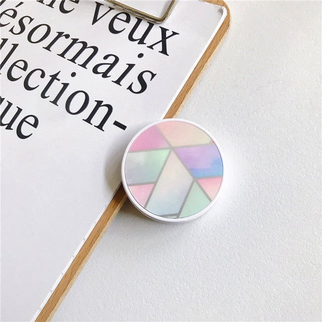 Glossy Marble Expanding Phone Stand Grip Finger Ring - Womenwares.com