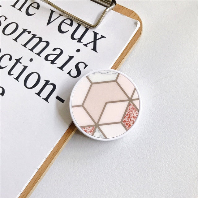 Glossy Marble Expanding Phone Stand Grip Finger Ring - Womenwares.com