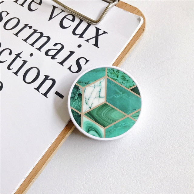 Glossy Marble Expanding Phone Stand Grip Finger Ring - Womenwares.com