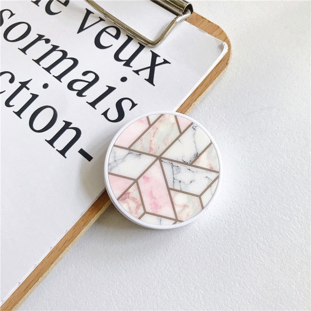 Glossy Marble Expanding Phone Stand Grip Finger Ring - Womenwares.com