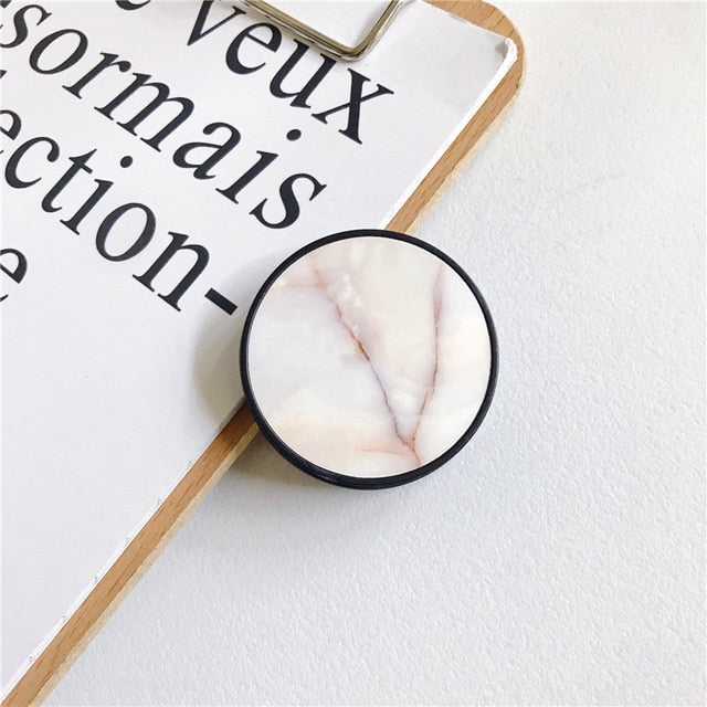 Glossy Marble Expanding Phone Stand Grip Finger Ring - Womenwares.com