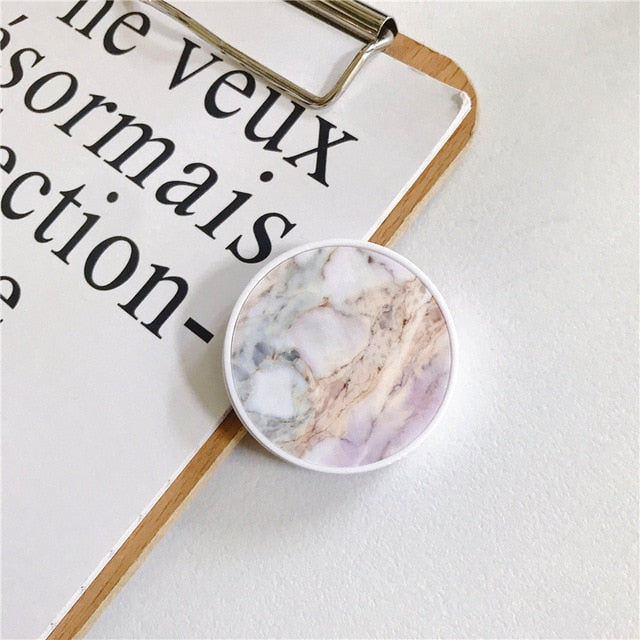 Glossy Marble Expanding Phone Stand Grip Finger Ring - Womenwares.com