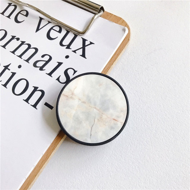 Glossy Marble Expanding Phone Stand Grip Finger Ring - Womenwares.com