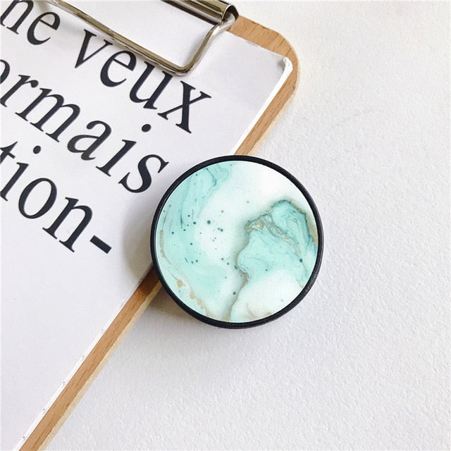 Glossy Marble Expanding Phone Stand Grip Finger Ring - Womenwares.com