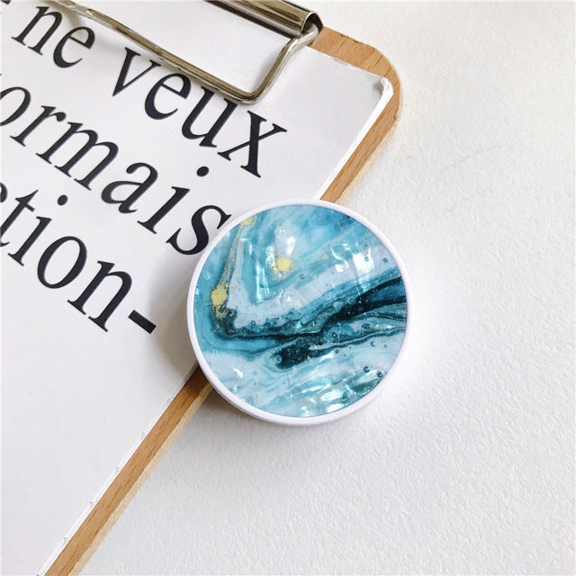 Glossy Marble Expanding Phone Stand Grip Finger Ring - Womenwares.com