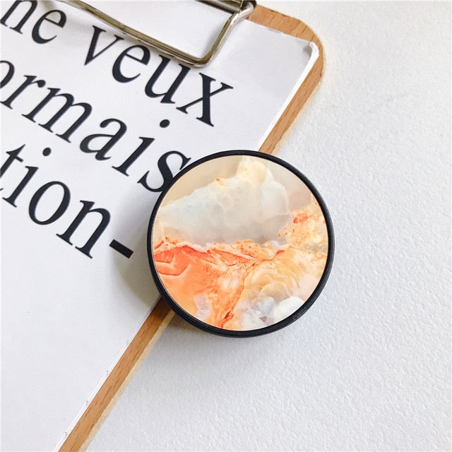 Glossy Marble Expanding Phone Stand Grip Finger Ring - Womenwares.com