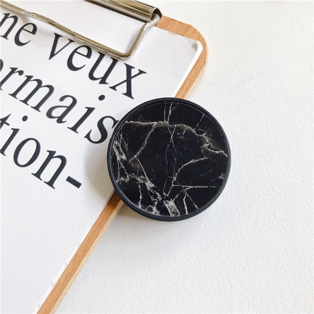 Glossy Marble Expanding Phone Stand Grip Finger Ring - Womenwares.com