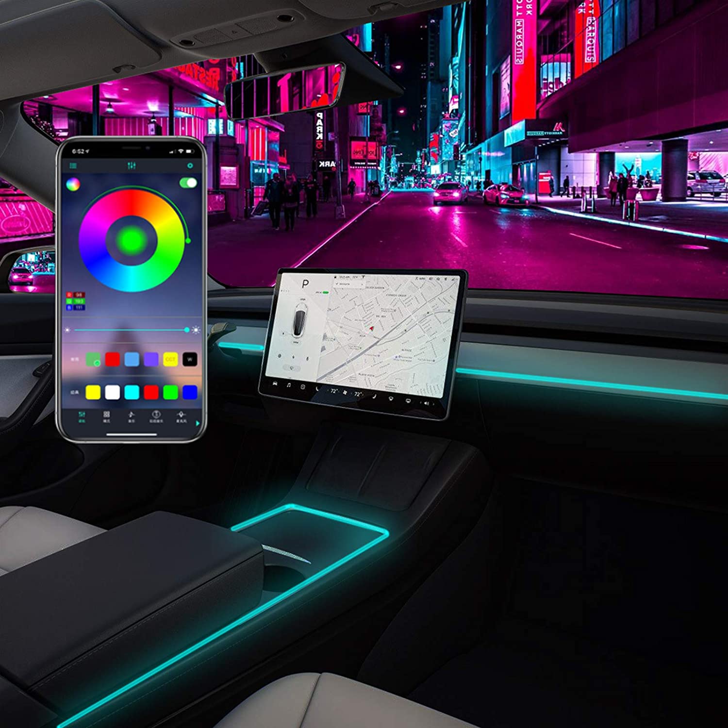 tesla ambient lighting model y