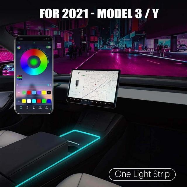 tesla model y interior ambient lighting